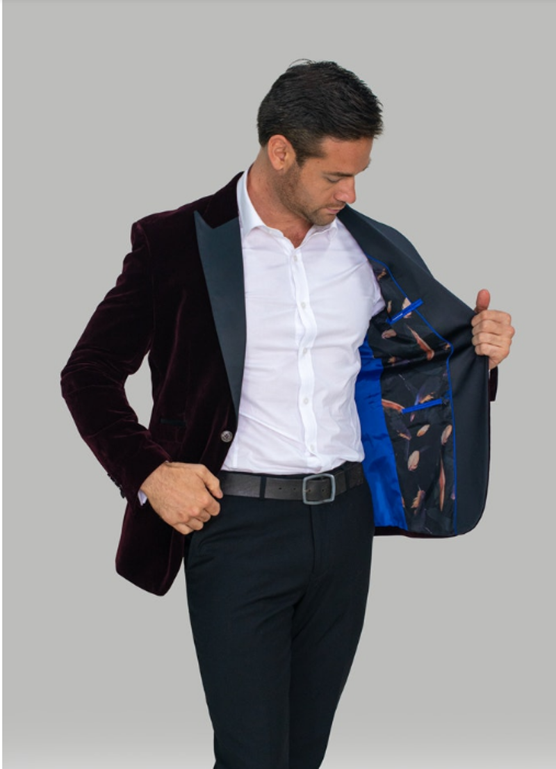 Cavani Rosa Wine Jacket Velvet-2